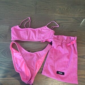 Pink sparkly TRIANGLE bikini